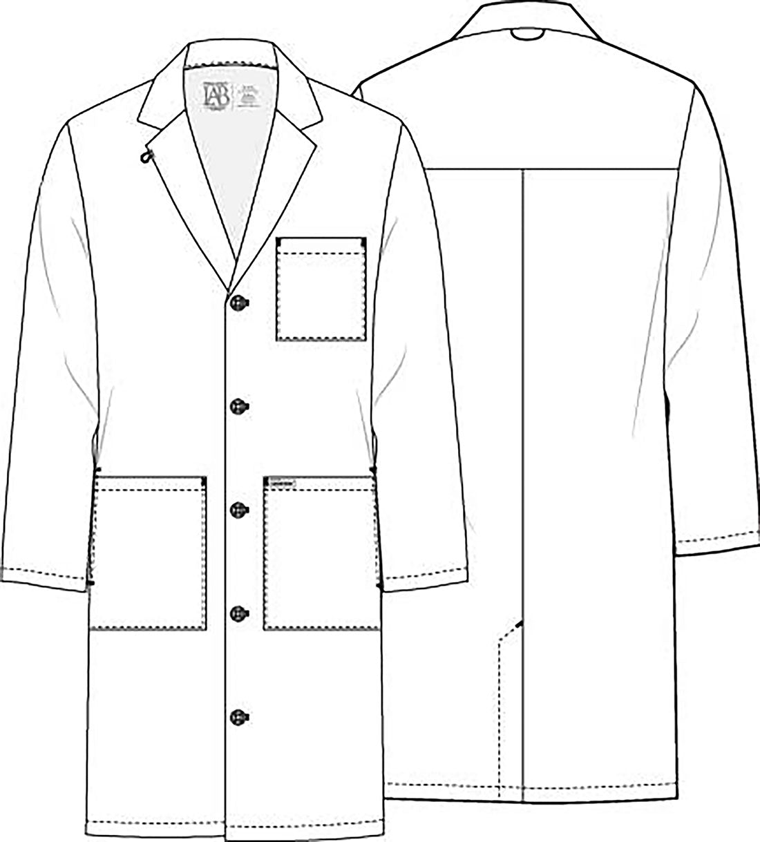 38&quot; Men&#39;s Lab Coat in White