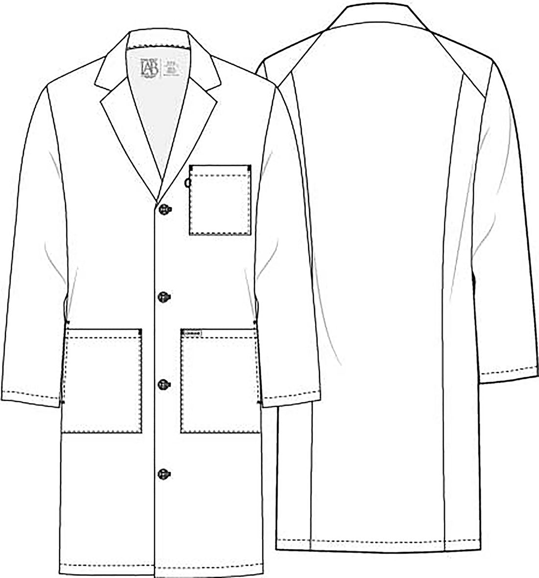 38&quot; Unisex Lab Coat in White